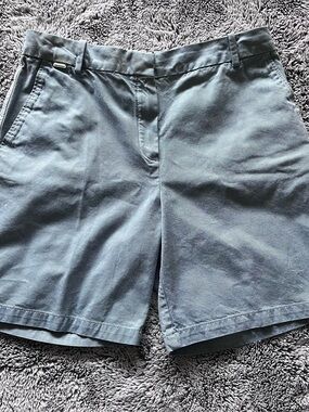 Lacoste Slate Blue Flat Front Cotton Twill Shorts w Subtle Logo Tab: Men’s 30